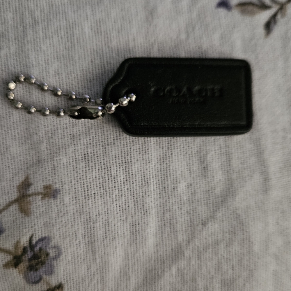 Coach Black Leather Hang Tag